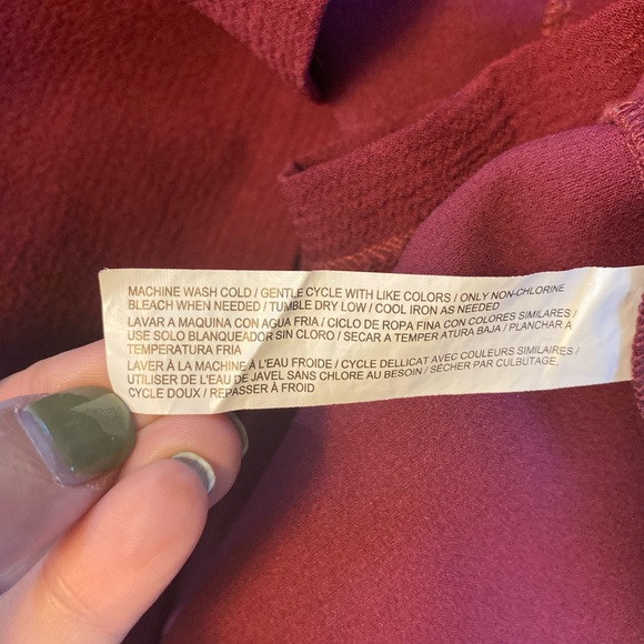 Eloquii 18 dress red burgundy long sleeve v-neck beautiful drape - Picture 4 of 5